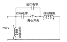 圖3 電容啟動運轉(zhuǎn)型連線電路